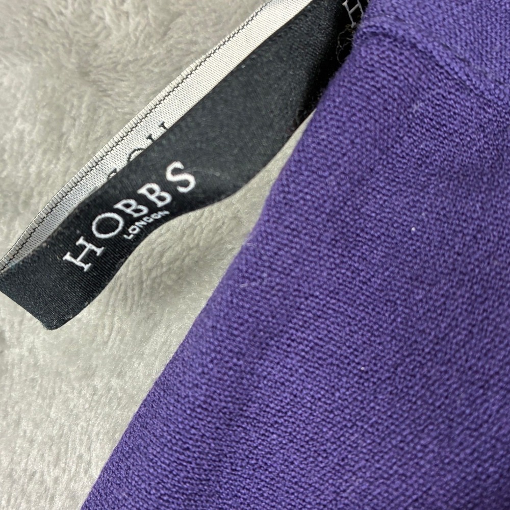 Hobbs London Purple Knee Length Skirt Size 10 Front Pleat Lined Professional - Picture 6 of 7